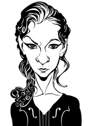 Hilary Hahn - Karikatur der amerikanischen Geigerin